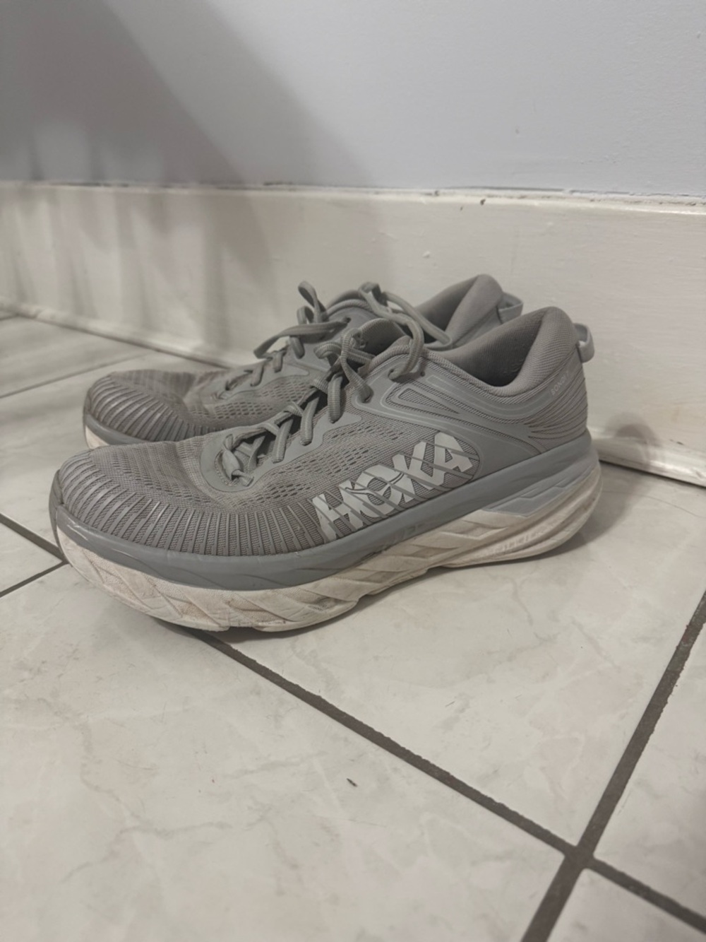 Hoka One One Men's Gray Athletic Running Shoes